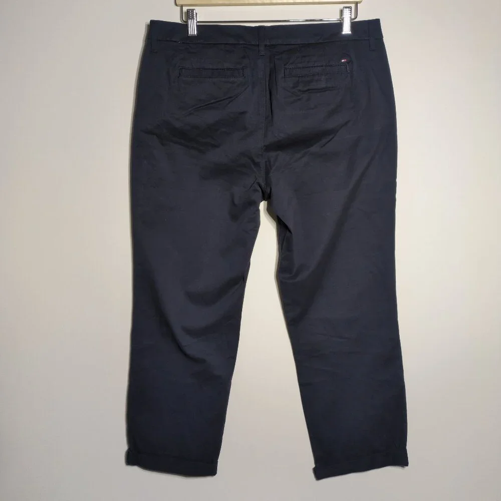 Tommy Hilfiger Hampton Navy Chino 14 Womens Pants Straight Business Corporate